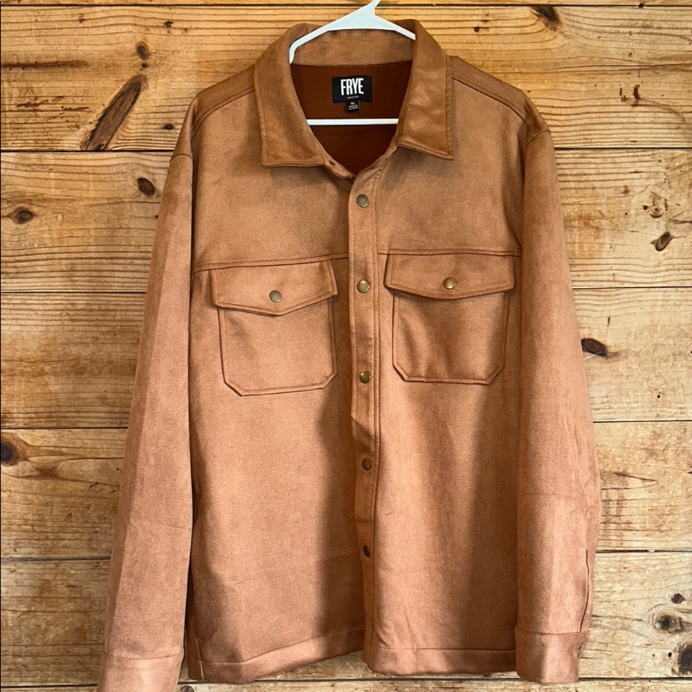 Frye Faux Suede Brown Tan Shacket